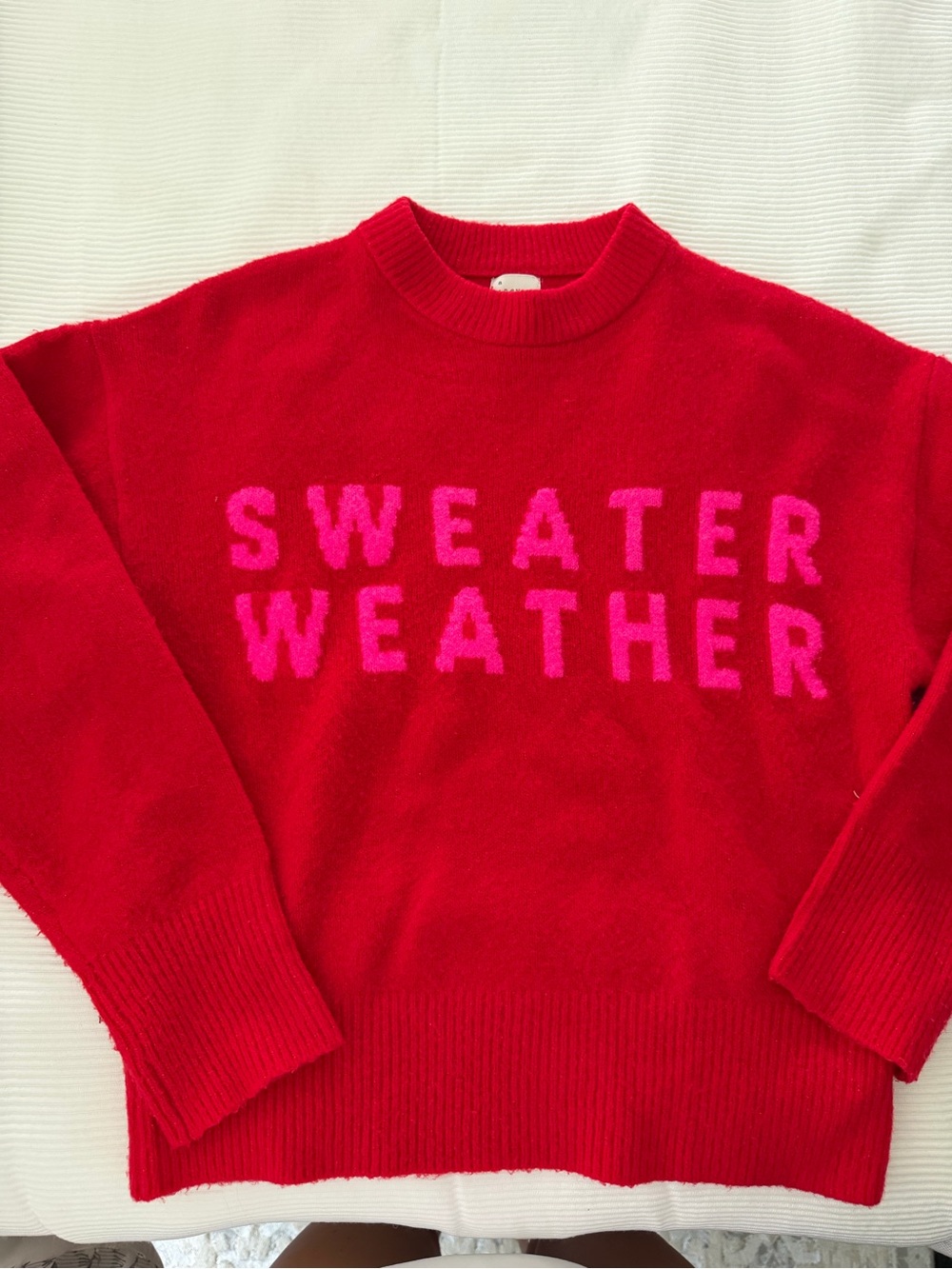 Red 'Sweater Weather' Knit Sweater - Women's